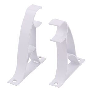 Window Drapery Curtain Rod Pole Holder Hanging Hook Wall Bracket 2pcs White